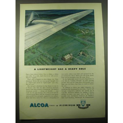 1948 Alcoa Aluminum Ad - A lightweight has a heavy role
