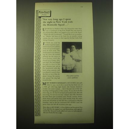 1948 Rinehart & Company My Story Book Ad - Not very long ago I spent the night