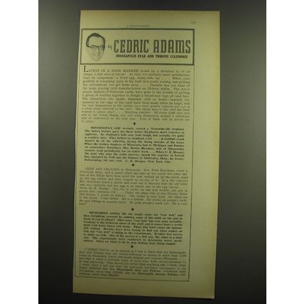 1949 Minneapolis Star and Tribune Ad - Cedric Adams - Latest in a book marker