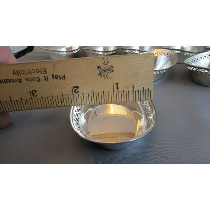 RARE 1800's Watson Sterling Silver Finger salts or nut 8 Dish set #9134 (4.7oz)
