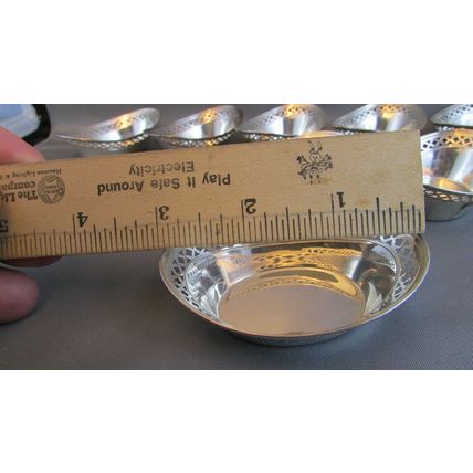 RARE 1800's Watson Sterling Silver Finger salts or nut 8 Dish set #9134 (4.7oz)
