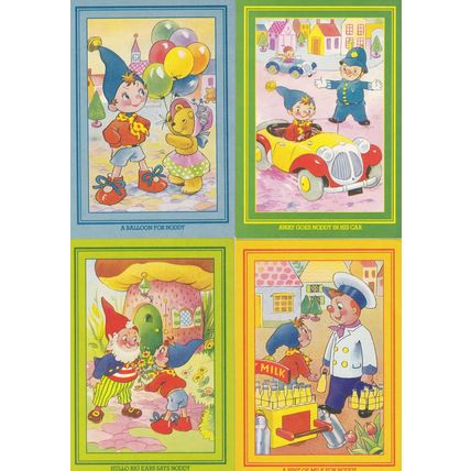Noddy Balloons Big Ears Policeman Milkman 4x Postcard s