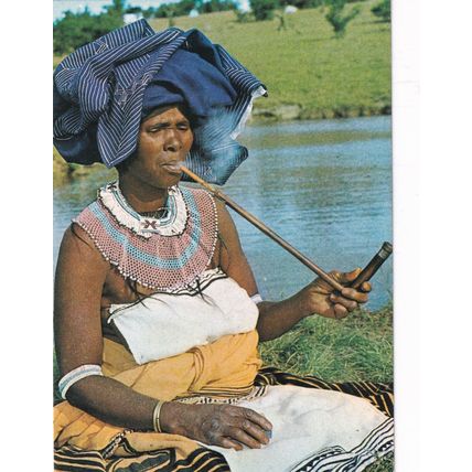 Colour Postcard - Xhosa woman in Marriage Head Cloth - Transkei