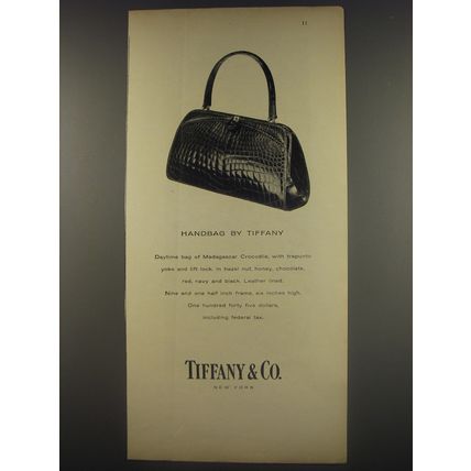 1956 Tiffany & Co. Madagascar Crocodile Handbag Advertisement