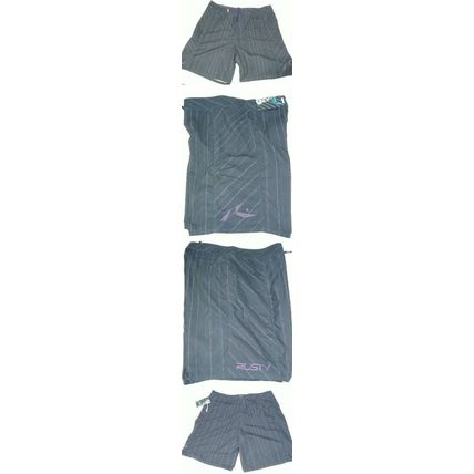 New Mens 40 RUSTY Surf Swim Board Shorts Long Black Purple MSRP $54