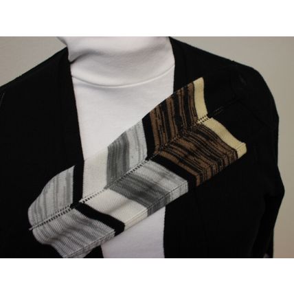 New Directions long cardigan/jacket, size XL, Black/Tan/White/Gray/Brown