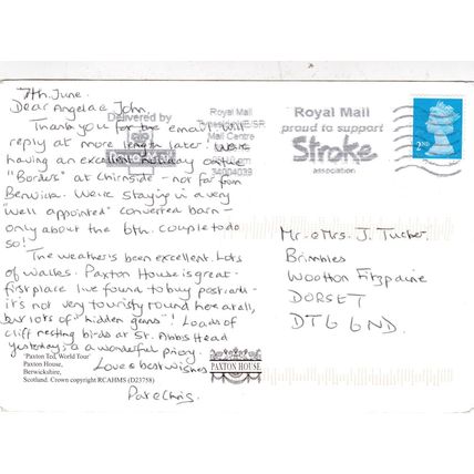 Paxton Ted World Tour Postcard posted 2006 creased