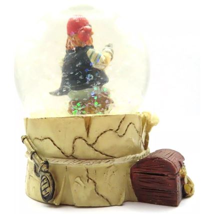 Pirate Snow Globe with Blue Coat and Treasure Map 8.5 CM Shabby Chic Gift