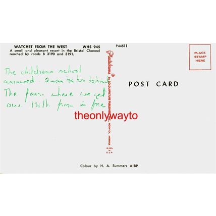 Watchet, Near Minehead, Somerset, Plastichrome Colourpicture, Postcard