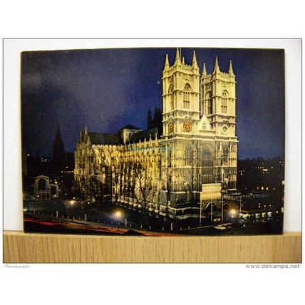 Westminster Abbey By Night, London, England, Postcard