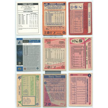Tony Tanti 9x card lot