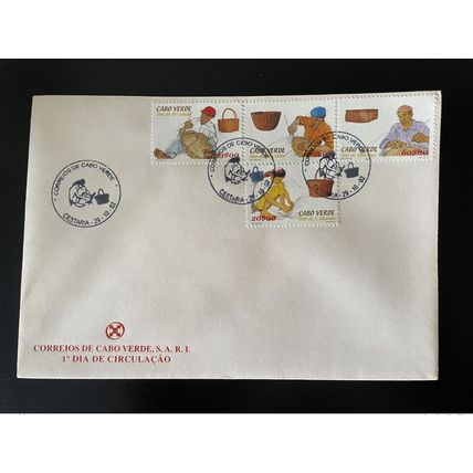 Cabo Verde 2002 Mi. 815 - 818 FDC Cestaria Korbfechterei Artisannat Handicraft
