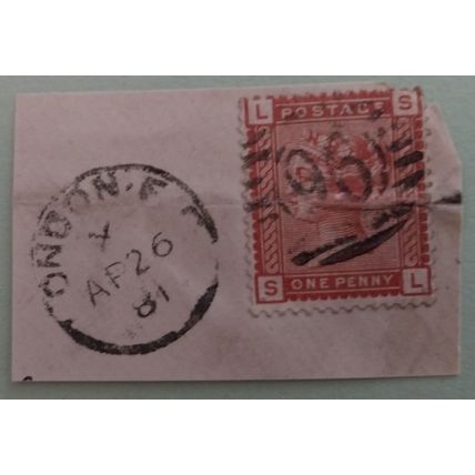 GB 1880 1d red brown SG166 on paper London EC postmark