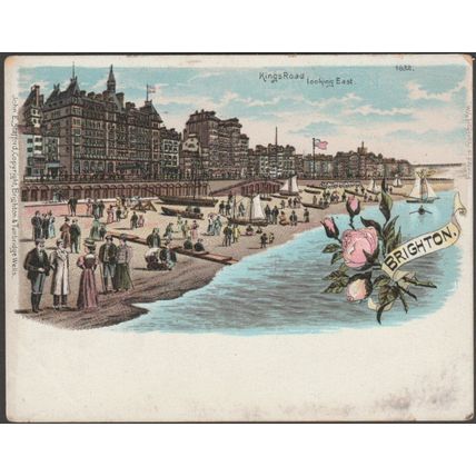 Court Card - Kings Road, Brighton, Sussex, c.1890s - John E Stafford Postcard