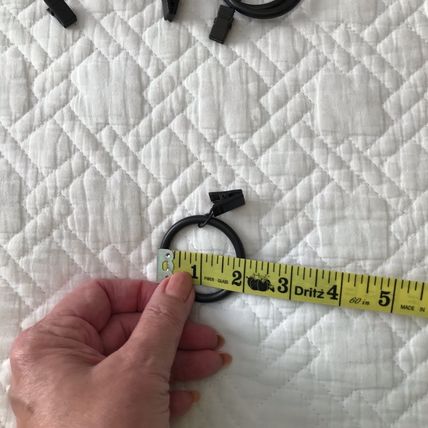 Black Clip On Curtain Rings 1 1/2” Diameter