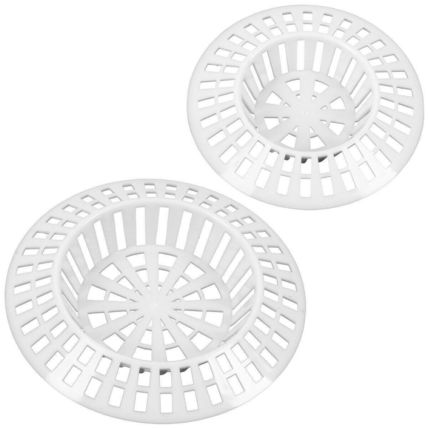 WHITE SINK STRAINERS 1.5" / 1.75" Plug Hole Basin Bath Cover Hair Catcher Filter