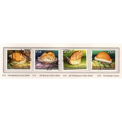 Papua New Guinea ASC 513-16 1986 Living Marine Shells, Used