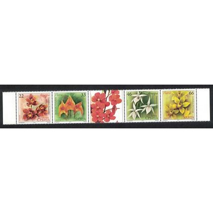 Serbia Orchids 4v Strip with label 2013 MNH SG#624-627