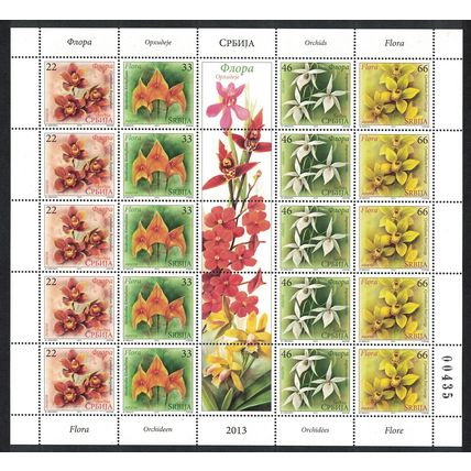 Serbia Orchids 4v Sheet 2013 MNH SG#624-627