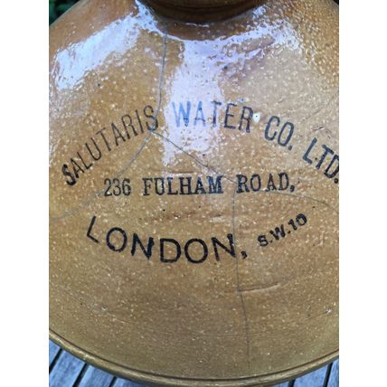 Salutaris Water Co Ltd London SW10 Large Stoneware Flagon