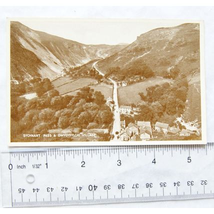vintage postcard Sychnant Pass & Dwygyfychi Village