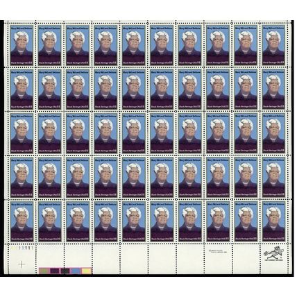 Mary McLeod Bethune Sheet of Fifty 22 Cent Postage Stamps Scott 2137
