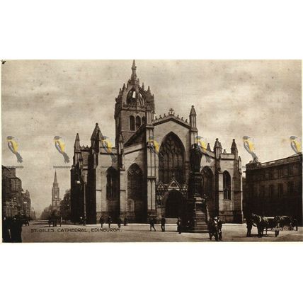 St Giles Cathedral, Edinburgh, 01108 Valentines Photo Brown Postcard, 1926