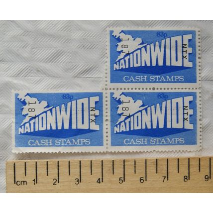 3 x unused large Nationwide Cash Voucher Saver Stamps 83p