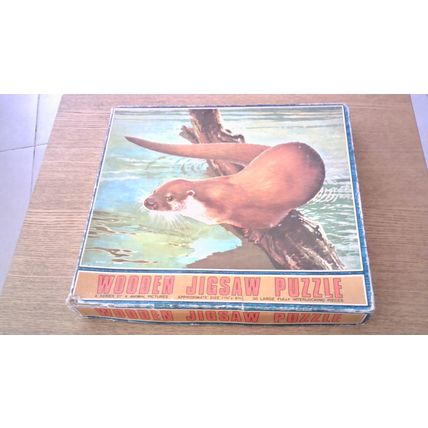 OTTER Wooden Jigsaw Puzzle (30 Large Pieces) Castile Games VINTAGE