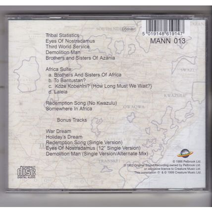 Manfred Mann's Earth Band : Somewhere In Afrika. CD Album