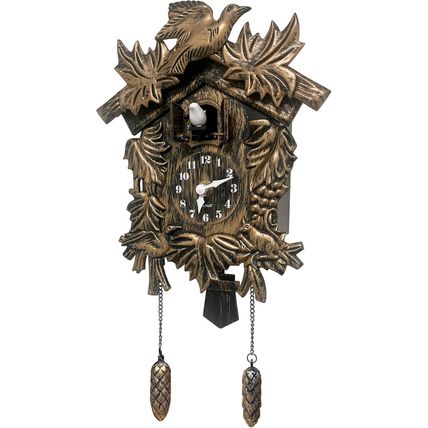 Chiming Cookoo Clock Brown Vintage Bird Flapping Cuckoo Clocks Volume Adjustable