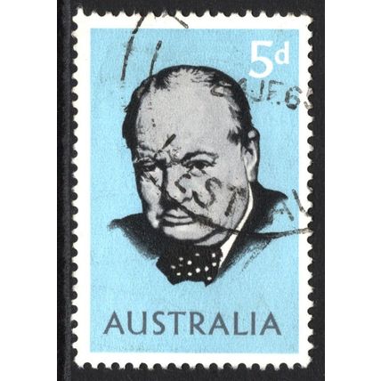AUSTRALIA 1965: SIR WINSTON CHURCHILL MEMORIAL ISSUE - 5d USED (G1)