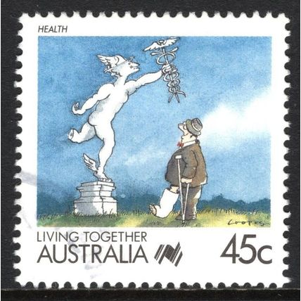 AUSTRALIA 1988: LIVING TOGETHER - 45c HEALTH USED (G4)