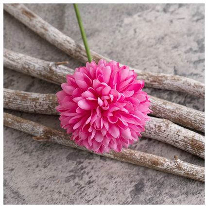 Woodside Home Living Artificial Chrysanthemum Ball Flowers - Pink Set of 12