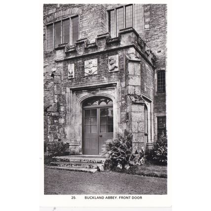 EC870 BUCKLAND ABBEY - FRONT DOOR . R/P POSTCARD