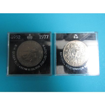 GB 1977 Queen Elizabeth II Silver Jubilee Crown Midland Bank Cased
