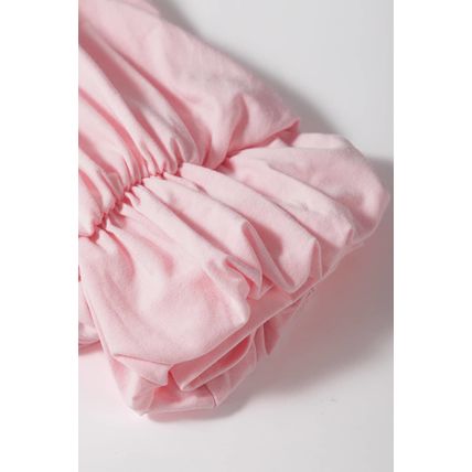 Light Pink Scoop Neck Bubble Sleeve Tee