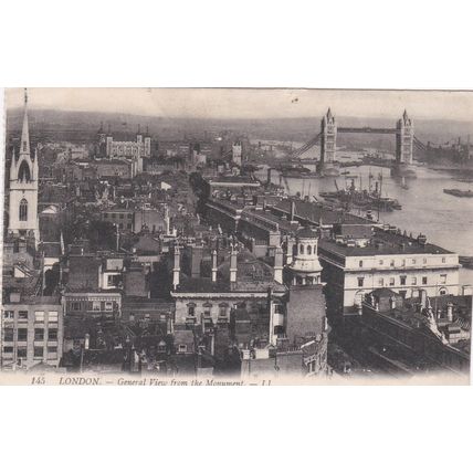 EC915 LONDON - GENERAL VIEW FROM THE MONUMENT . LL PRINTED POSTCARD