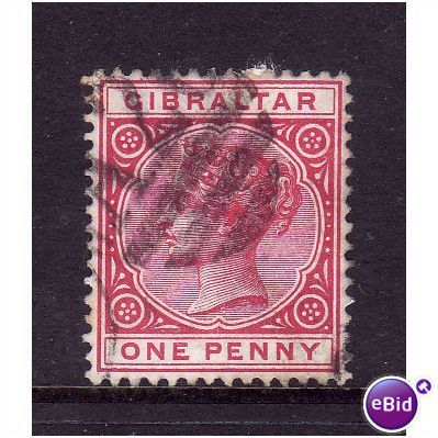 GIBRALTAR 1898 SG40 1d CARMINE FU 2