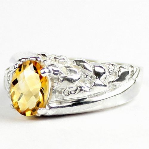Citrine, 925 Sterling Silver Men's Ring, SR368