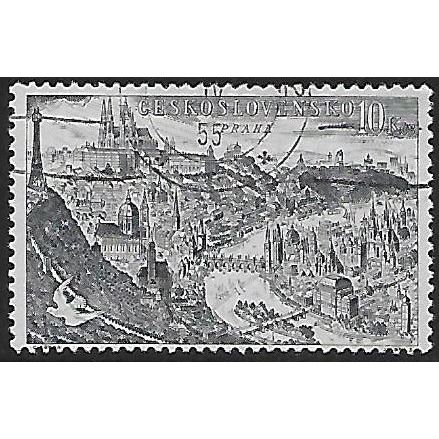 Mi 898: 10 Kč black-blue Cities Seen from a Bird's Eye View.