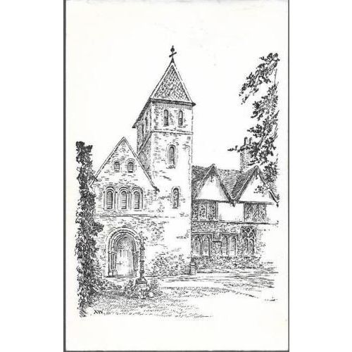 Davington, Kent - Church - art postcard c.1970s