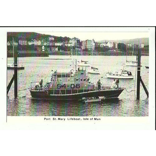 Isle Of Man PORT ST MARY Lifeboat Postcard by Mannin (CE47/1988)