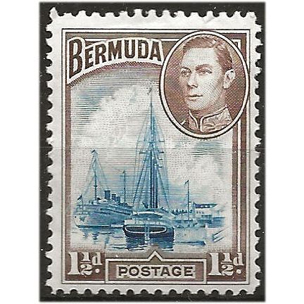 Bermuda 1938 SG111 1 1/2d Deep Blue & Purple-Brown Mounted Mint . ..