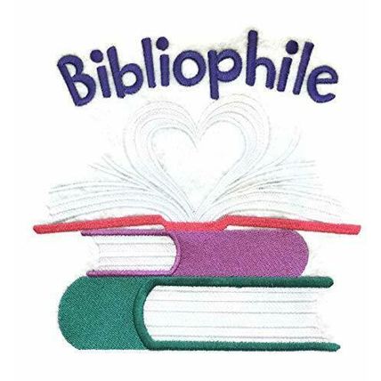 Bibliophile Embroidered Iron on/Sew Patch [7.64" 7.81"] [