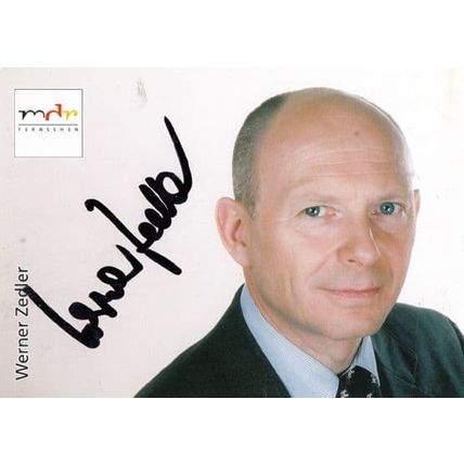 Werner Zedler Famous MDR Fernsehen German TV Presenter Hand Signed Card Photo