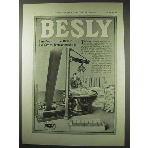 1922 Besly No. 29 Disc Grinder Machine Ad