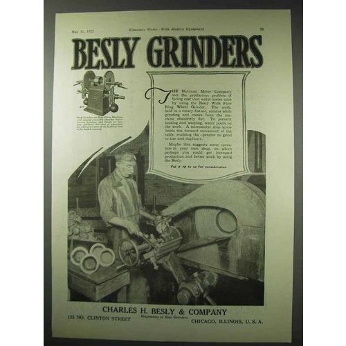 1922 Besly Wide Face Ring Wheel Grinder Ad