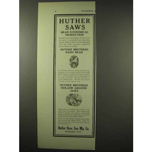 1922 Huther Saws Ad - Dado Head, Hollow Ground