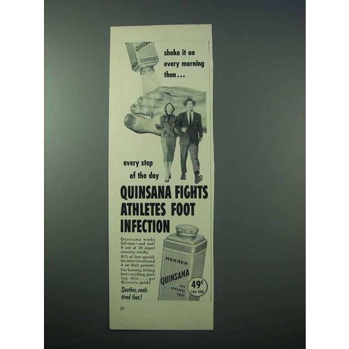 1953 Mennen Quinsana Ad - Fights Athletes Foot